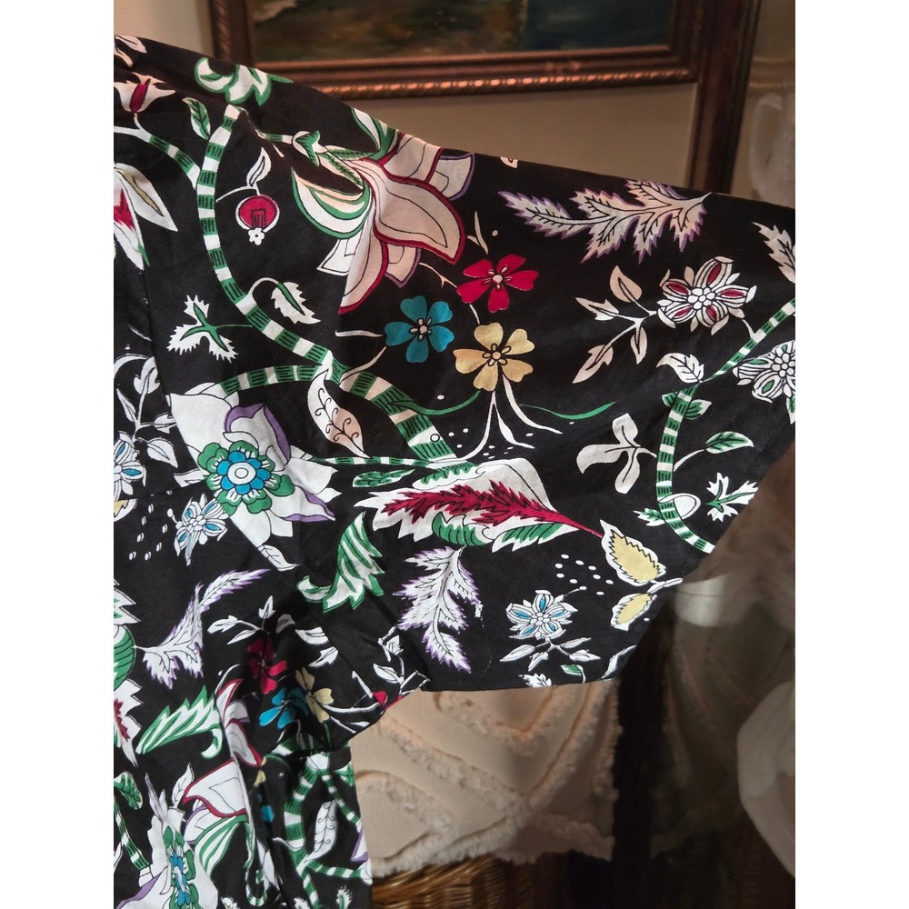 Only Necessities Floral Maxi Lounger Dress Black Multi 3X Plus Size Caftan NWOT - Picture 3 of 7
